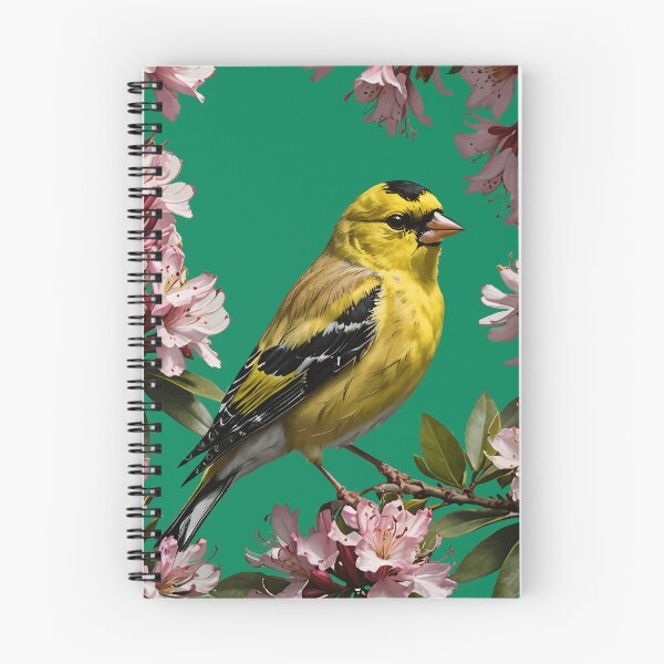 Item preview, An  American Goldfinch Surrounded By Rhododendron Flowers designed and sold by taiche.