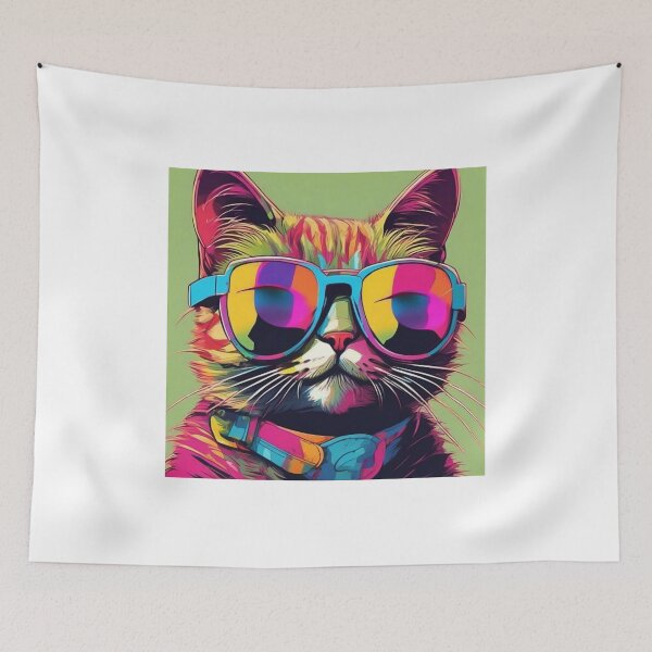 Item preview, cat with glasses 2 designed and sold by redmoon64.