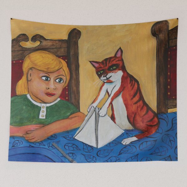 Item preview, Sheba creates a napkin pyramid. designed and sold by David Hutchison.