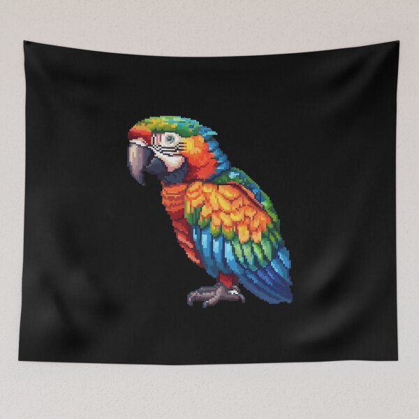 Aperçu de l'œuvre Artistry Macaw Pixelisé créée et vendue par CUTEDOGGIEZ.