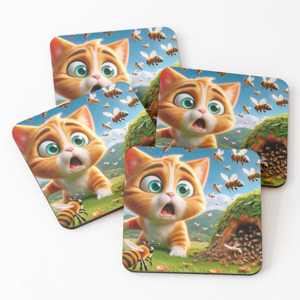 Item preview, Kitten accidentally disturbs beehive designed and sold by Catsmoment.