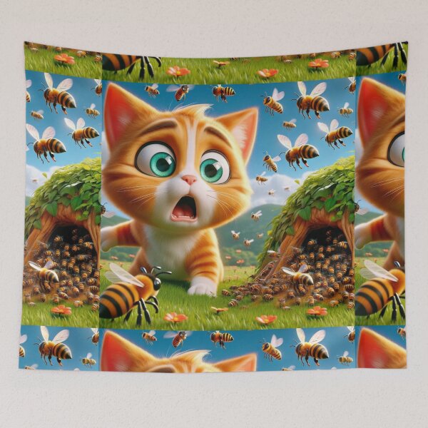Item preview, Kitten accidentally disturbs beehive designed and sold by Catsmoment.
