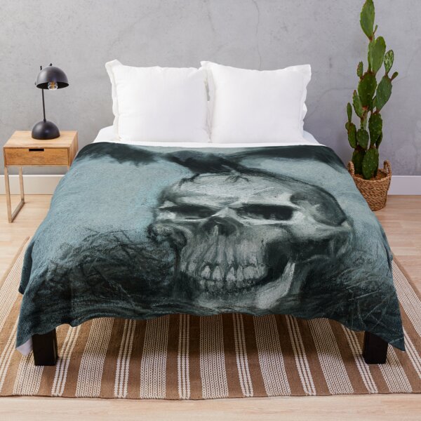Item preview, Creepy Cute Skull With Raven Gothic Drawing designed and sold by Dariia Zhyrova.