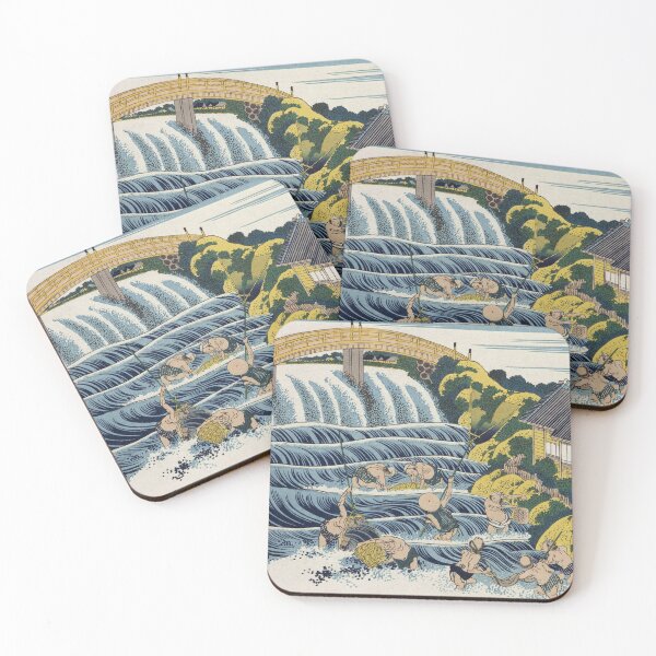 Item preview, Trapping Fish Below a Waterfall by Katsushika Hokusai designed and sold by Takeda-art.