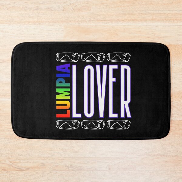 Item preview, Lumpia Lover, rainbow pride color, LGBTQ graphic t-shirt, Lumpia graphic and rainbow text, Lumpia over T-shirt, foodie lover,  designed and sold by PrideBeProud.