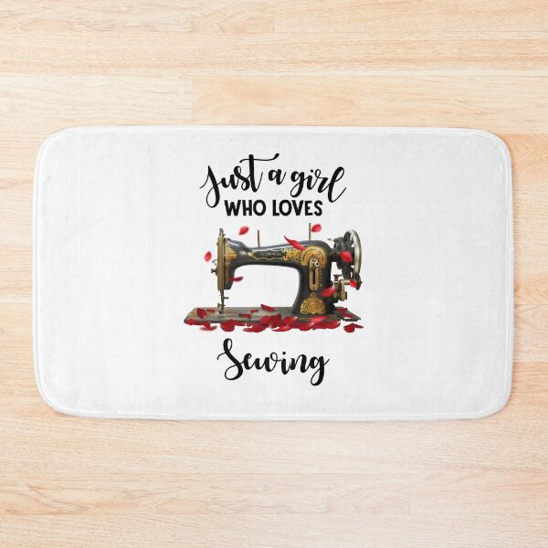 Item preview, Just a girl who loves sewing, sewing machine and roses designed and sold by godleo.