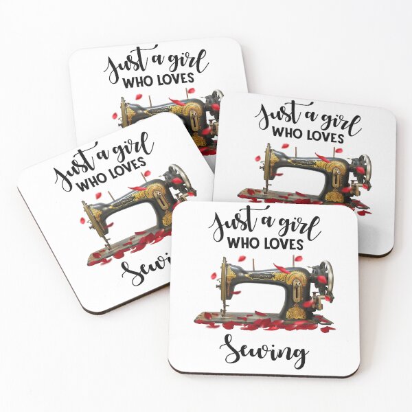 Item preview, Just a girl who loves sewing, sewing machine and roses designed and sold by godleo.