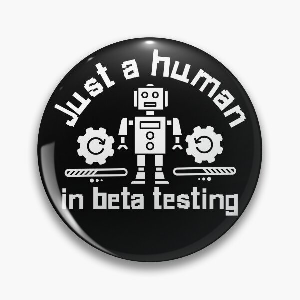Artikelvorschau, Lustiges Tech-Roboter-Design „Mensch im Betatest“. Geschenk für Technikprofis und Computerbegeisterte entworfen und verkauft von Unitepeople.
