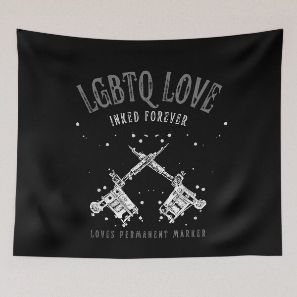 Item preview, LGBTQ Love, inked forever, Loves permanent marker text , Tattoo lover, Tattoo gun graphic, designed and sold by PrideBeProud.