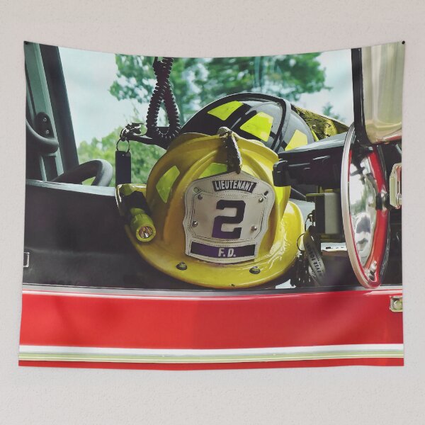 Item preview, Firefighter Helmets Inside Fire Truck designed and sold by Susan Savad.