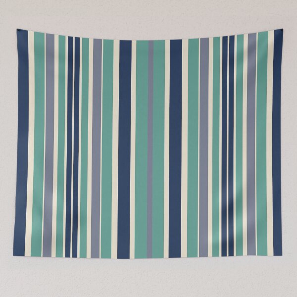 Item preview, Multi-colored striped fabric ocean blue designed and sold by BeatrisVeres.