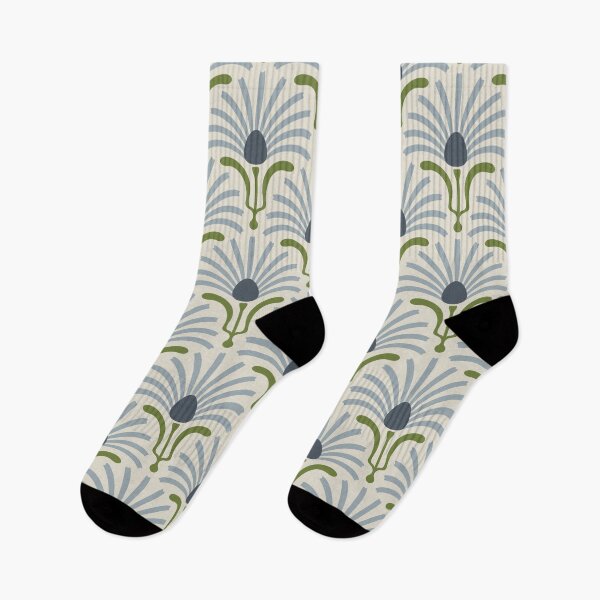 Item preview, KF 0255 D - Vintage Retro Daisy 70s Floral Pattern in Green Gray designed and sold by KhakiFinch.