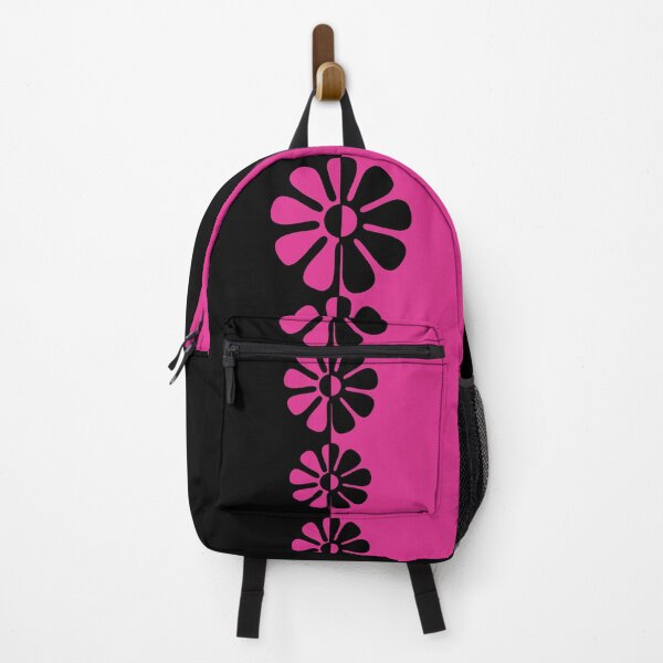 Item preview, 1960's Bold Retro Mod Flowers in Pink and Black designed and sold by MellowCat.