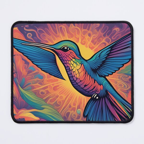 Item preview, Psychedelic  humming-bird designed and sold by RiffZoom.