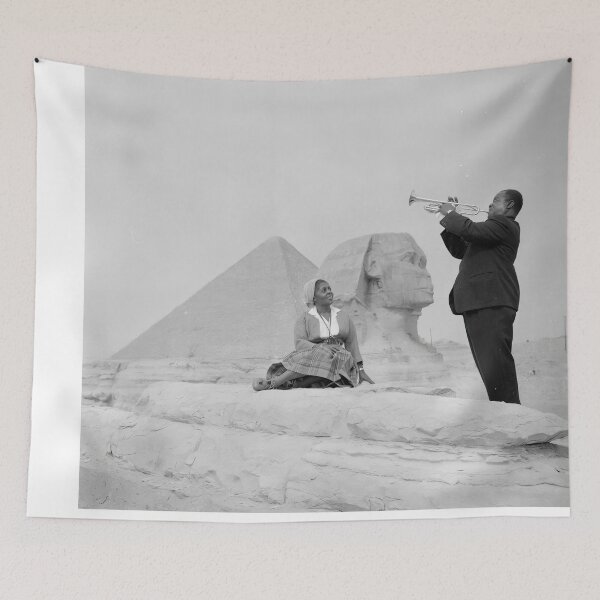 Item preview, Louis Armstrong at the Sphinx and Egyptian  designed and sold by TeeARTHY.