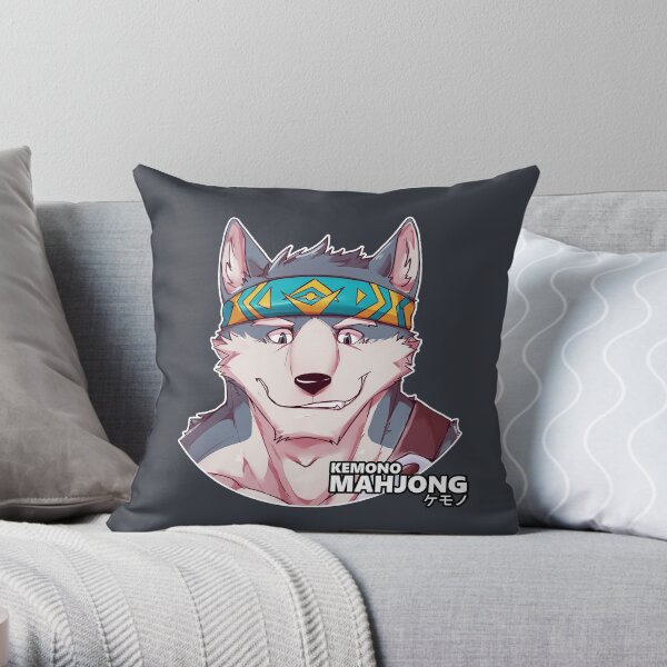 Flint the Wolf Throw Pillow