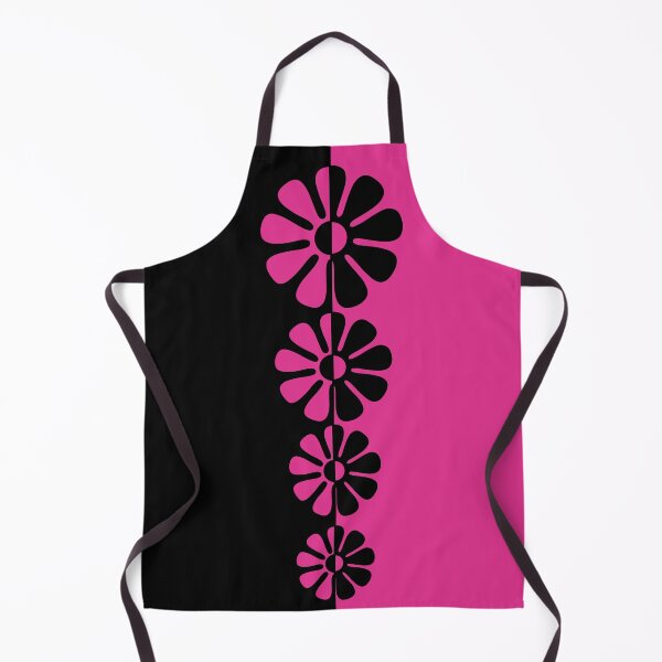 Item preview, 1960's Bold Retro Mod Flowers in Pink and Black designed and sold by MellowCat.