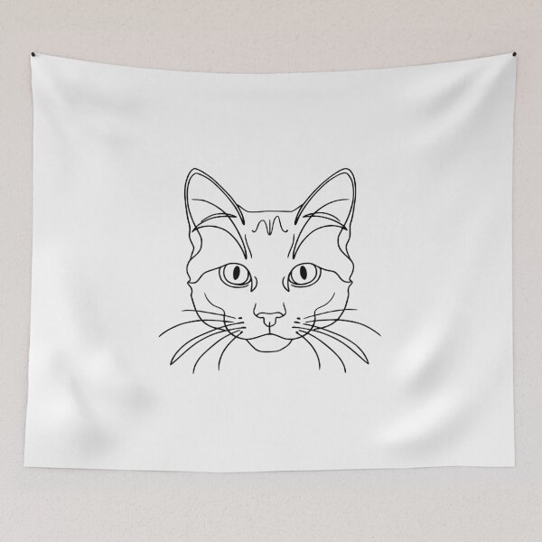 Item preview, Outline Cat: Minimalist Feline Head Design designed and sold by Goopis.