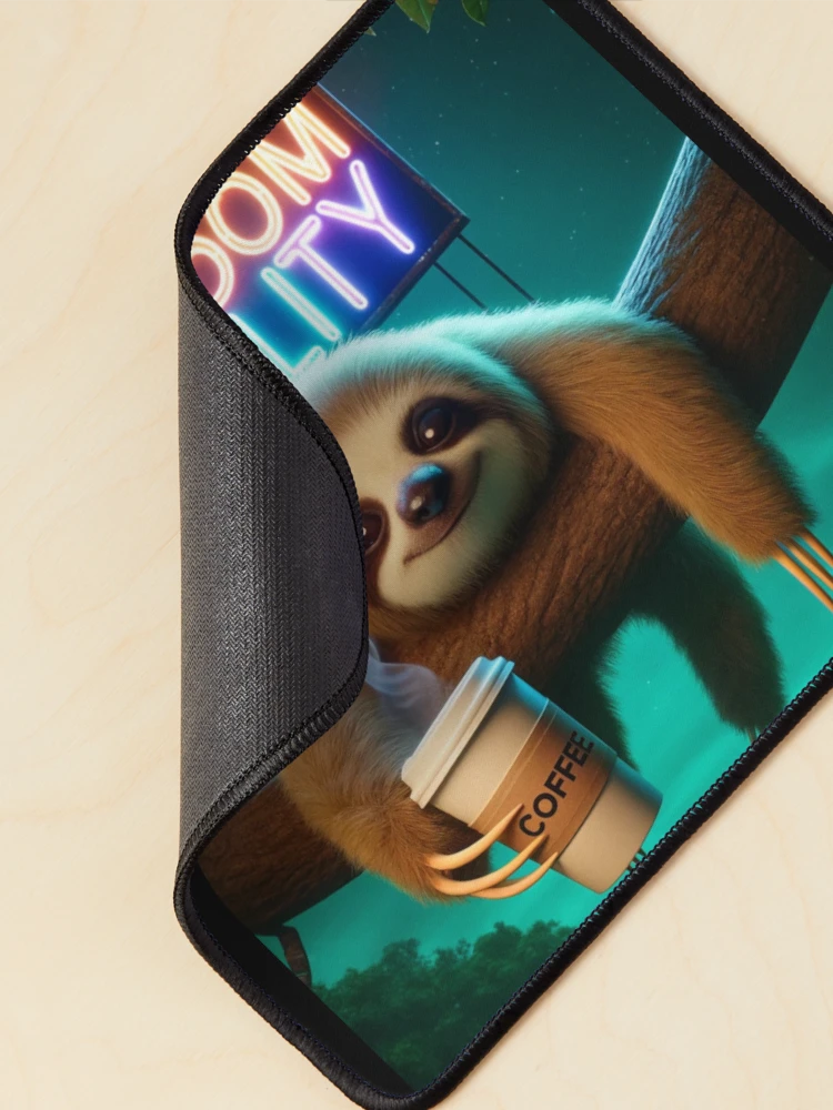 Thumbnail 2 of 5, Mouse Pad, Random Reality - Coffee Sloth designed and sold by Random-Reality.
