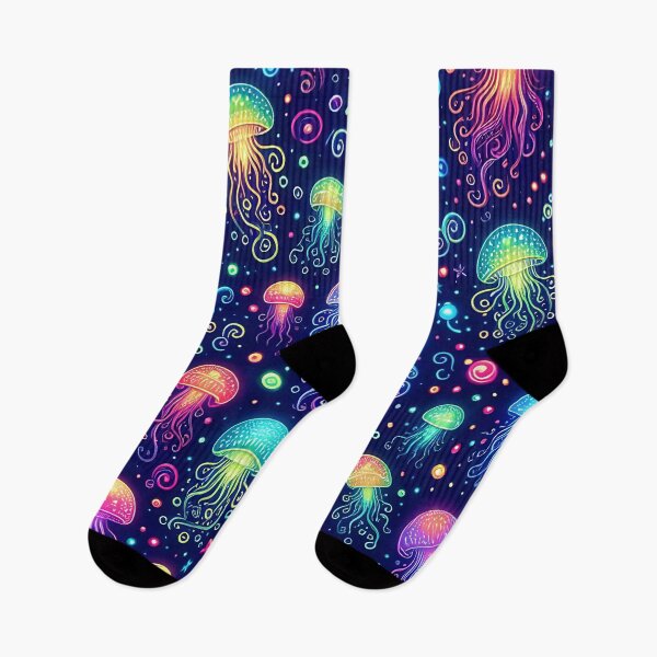 Item preview, Bioluminescent Rainbow Jellyfish Pattern designed and sold by asbno19.