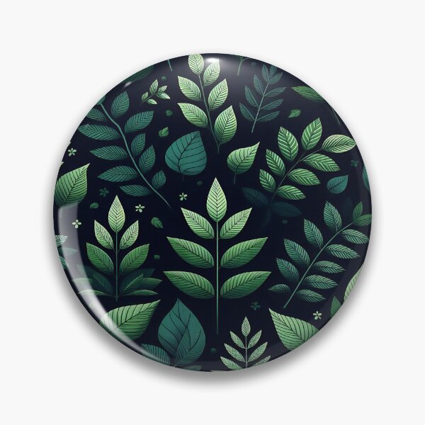 Item preview, various green leaves on black background designed and sold by bernhagen.