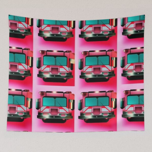 Item preview, Fire Truck Red Rectangle on Pink Background designed and sold by Andy Merz.