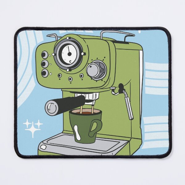 Item preview, Green Coffee Machine and Cup Poster designed and sold by Karakhan.