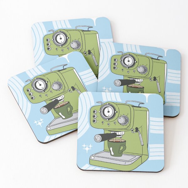 Item preview, Green Coffee Machine and Cup Poster designed and sold by Karakhan.