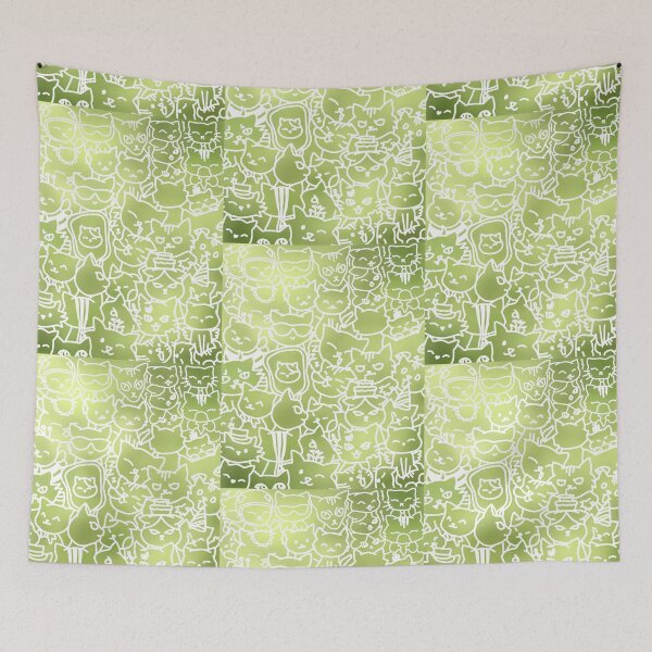 Item preview, GREEN CAT DOODLE designed and sold by ulricateodoro.