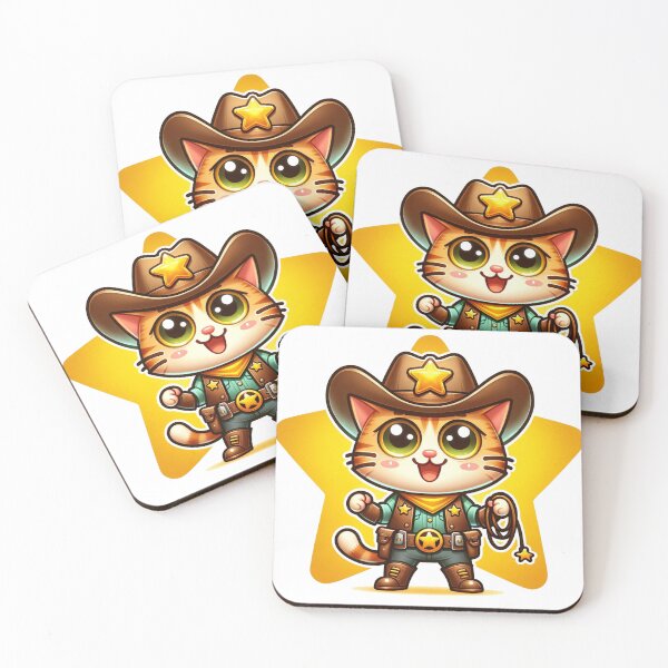 Item preview, Kawaii cowboy cat designed and sold by NTKSHOP11.