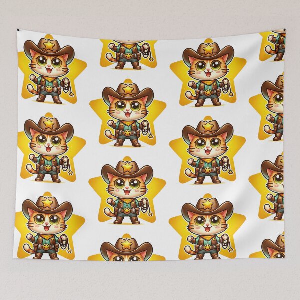 Item preview, Kawaii cowboy cat designed and sold by NTKSHOP11.