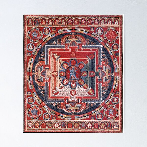 Item preview, Mandala 198 Yamari Krishna Buddhist Deity 6 Faces 1500s designed and sold by GuyBlank.