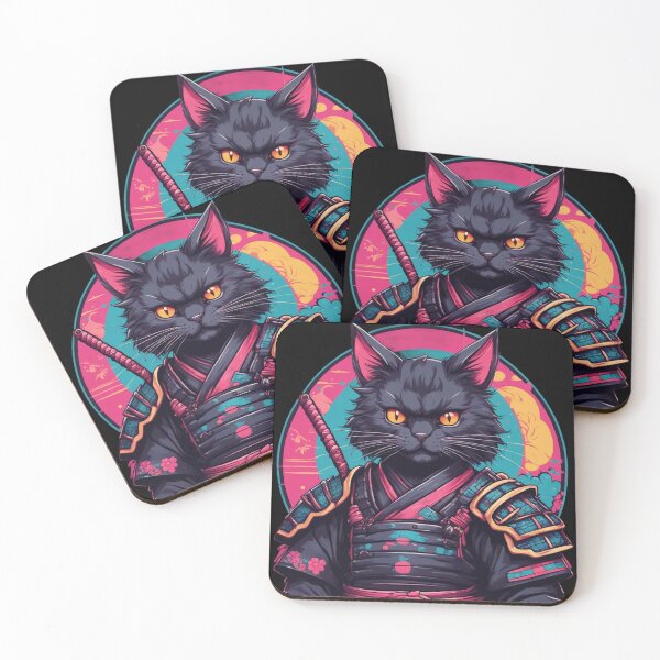 Item preview, Samurai Feline, Kawaii Cute, Catana, Traditional Japanese designed and sold by Burn-Ego.