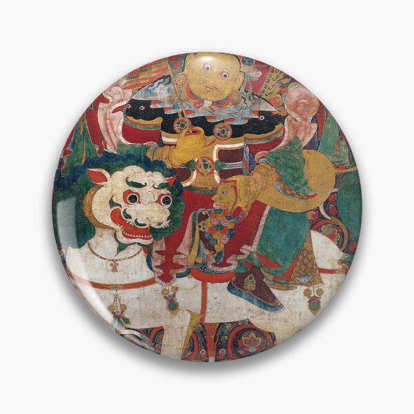 Item preview, Mandala 199 Vaishravana Buddhist Protector Riding A Lion 1300s designed and sold by GuyBlank.