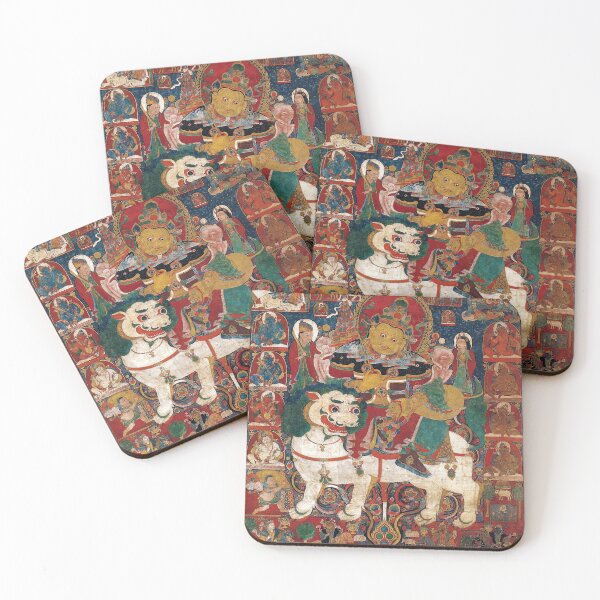 Item preview, Mandala 199 Vaishravana Buddhist Protector Riding A Lion 1300s designed and sold by GuyBlank.