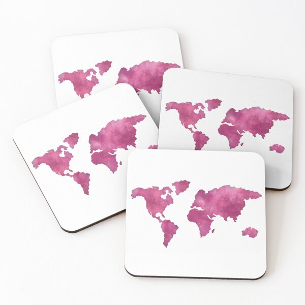 Item preview, Pink watercolor worldmap designed and sold by dudaoliveira.art.