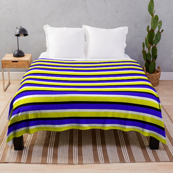 Item preview, Yellow Blue Stripes Pattern designed and sold by PatternTitan.