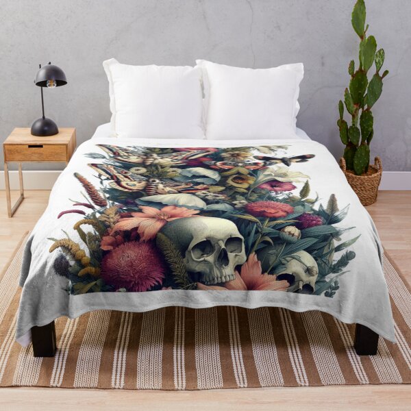 Item preview, Vintage Skull and Botanicals Illustration - Unique Gothic Artwork designed and sold by MiszungART.
