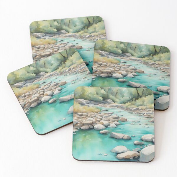 Item preview, Turquoise Creek in Green Forest designed and sold by CalmnessbyChoice.