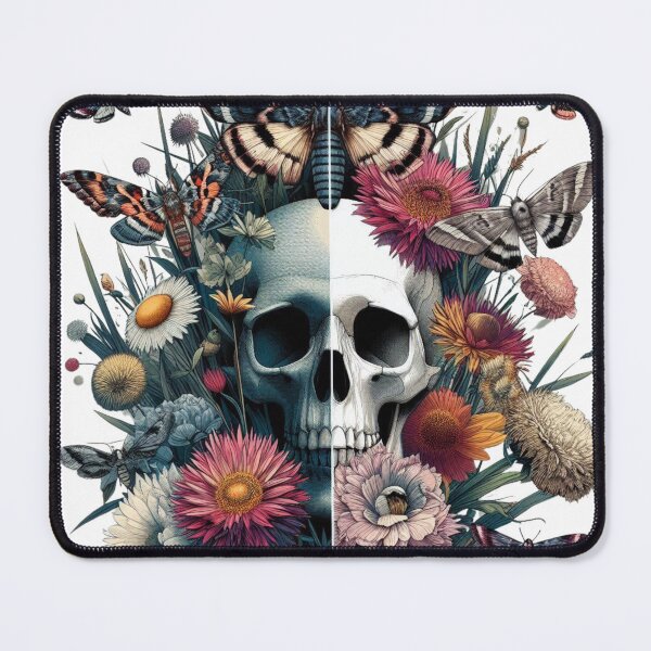 Item preview, Vintage Skull and Botanicals Illustration - Unique Gothic Artwork designed and sold by MiszungART.