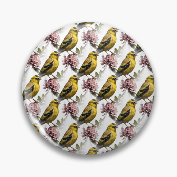 Item preview, An  American Goldfinch Surrounded By Rhododendron Flowers Pattern designed and sold by taiche.