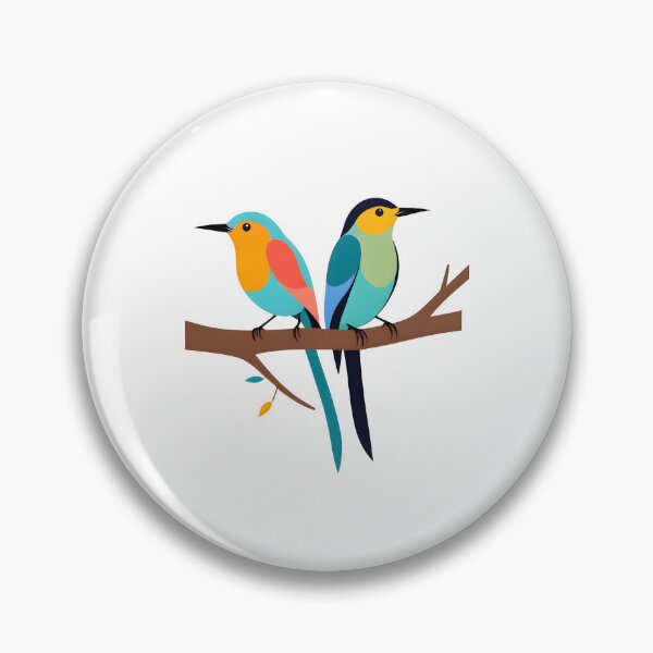 Artikelvorschau, Zwei bunte Vögel auf einem Ast entworfen und verkauft von MrKATORSKI.