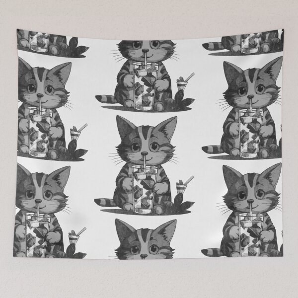 Item preview, Cat Drinking Mojito designed and sold by kinpirks.