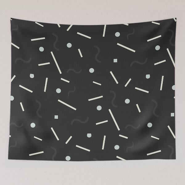 Item preview, Black And White Fractal Memphis Pattern designed and sold by PatternsPalette.