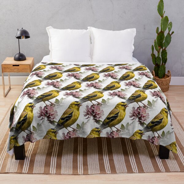 Item preview, An  American Goldfinch Surrounded By Rhododendron Flowers Pattern designed and sold by taiche.