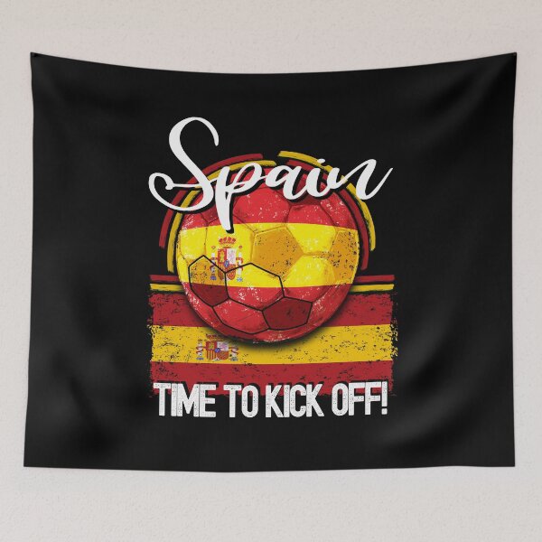 Item preview, Spain Football Time to Kick Off, Vintage Soccer Ball designed and sold by orangeblue21.
