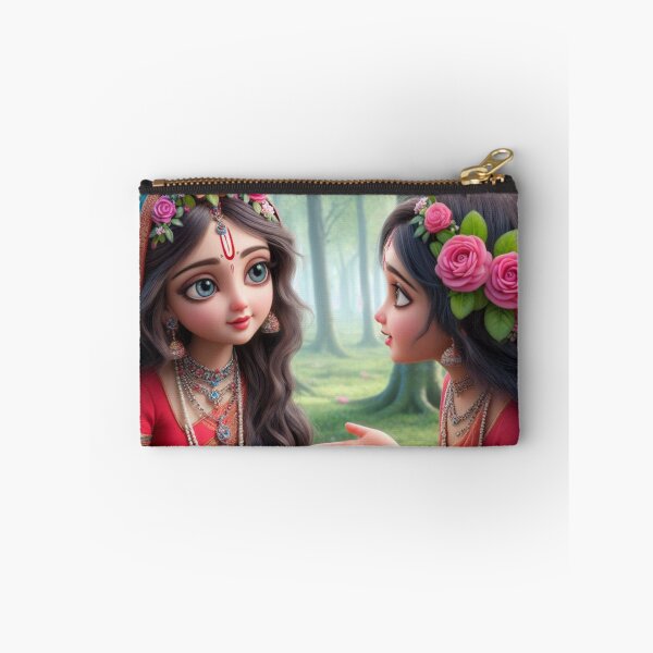 Item preview, Beautiful Radha Rani Talking with Friend about Krishna designed and sold by VrindaArts.