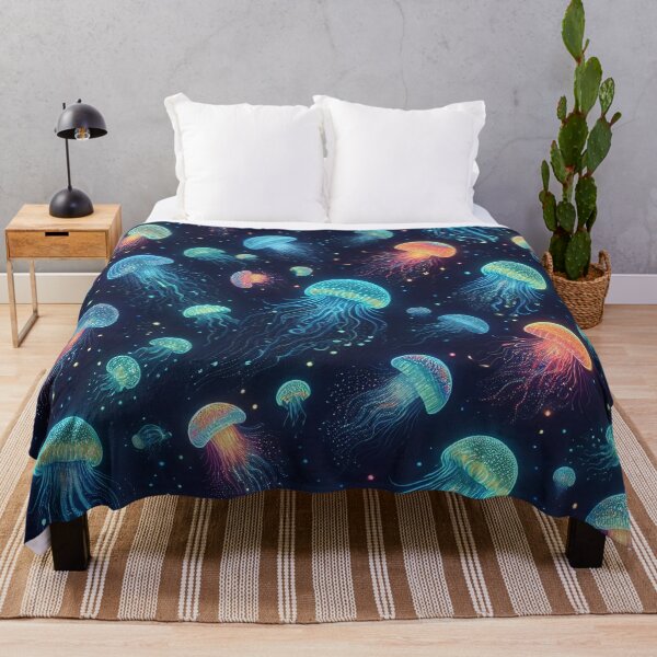 Item preview, Bioluminescent Rainbow Jellyfish Pattern designed and sold by asbno19.
