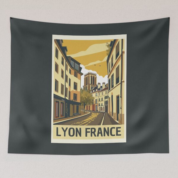 Item preview, A Vintage Travel Illustration of Lyon - France designed and sold by GoodOldVintage.