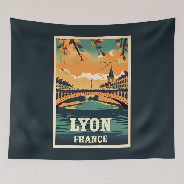Item preview, A Vintage Travel Illustration of Lyon - France designed and sold by GoodOldVintage.